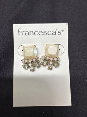 Francescas Ivory Gemstone Cluster Stud Earrings